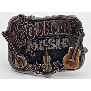VINTAGE 1982 COUNTRY MUSIC GREAT AMERICAN BELT‎ BUCKLE CO USA MADE SER 919 #0179